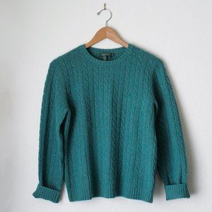 Ralph Lauren Vintage Cable Knit Preppy Crew Neck Wool/Angora Sweater